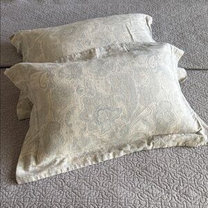 Restoration Hardware Cream Paisley 100% Cotton Pillows